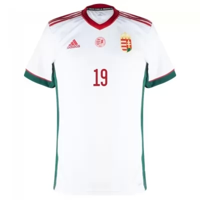 Naisten Unkarin Jalkapallomaajoukkue Kevin Varga #19 Vieraspaita Valkoinen 2021 Lyhythihainen Paita