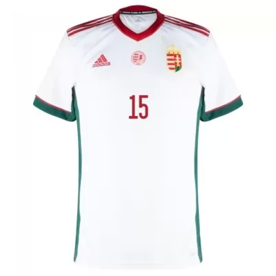 Naisten Unkarin Jalkapallomaajoukkue Laszlo Kleinheisler #15 Vieraspaita Valkoinen 2021 Lyhythihainen Paita