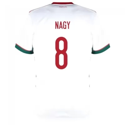 Naisten Unkarin jalkapallomaajoukkue Adam Nagy #8 Vieraspaita Valkoinen 2021 Lyhythihainen Paita
