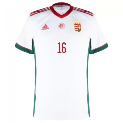 Lapset Unkarin Jalkapallomaajoukkue Daniel Gazdag #16 Vieraspaita Valkoinen 2021 Lyhythihainen Paita