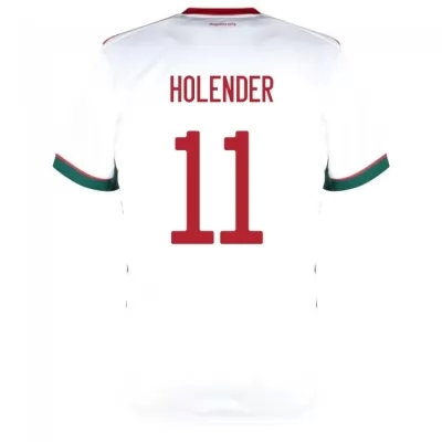 Lapset Unkarin Jalkapallomaajoukkue Filip Holender #11 Vieraspaita Valkoinen 2021 Lyhythihainen Paita