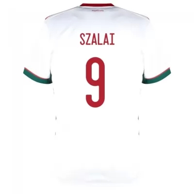 Miesten Unkarin Jalkapallomaajoukkue Adam Szalai #9 Vieraspaita Valkoinen 2021 Lyhythihainen Paita