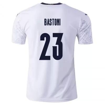 Lapset Italian Jalkapallomaajoukkue Alessandro Bastoni #23 Vieraspaita Valkoinen 2021 Lyhythihainen Paita