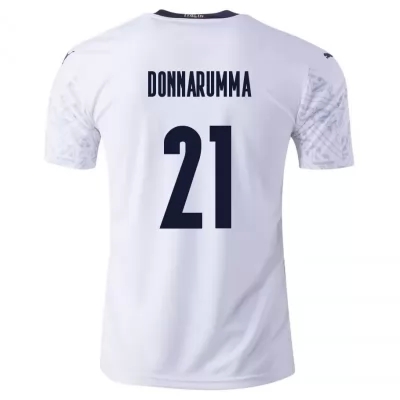Miesten Italian jalkapallomaajoukkue Gianluigi Donnarumma #21 Vieraspaita Valkoinen 2021 Lyhythihainen Paita