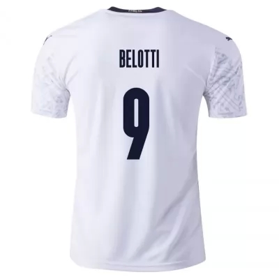 Naisten Italian jalkapallomaajoukkue Andrea Belotti #9 Vieraspaita Valkoinen 2021 Lyhythihainen Paita