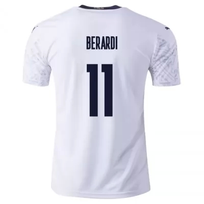 Lapset Italian jalkapallomaajoukkue Domenico Berardi #11 Vieraspaita Valkoinen 2021 Lyhythihainen Paita