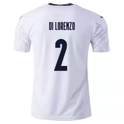 Miesten Italian jalkapallomaajoukkue Giovanni Di Lorenzo #2 Vieraspaita Valkoinen 2021 Lyhythihainen Paita