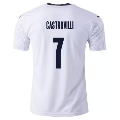Miesten Italian jalkapallomaajoukkue Gaetano Castrovilli #7 Vieraspaita Valkoinen 2021 Lyhythihainen Paita