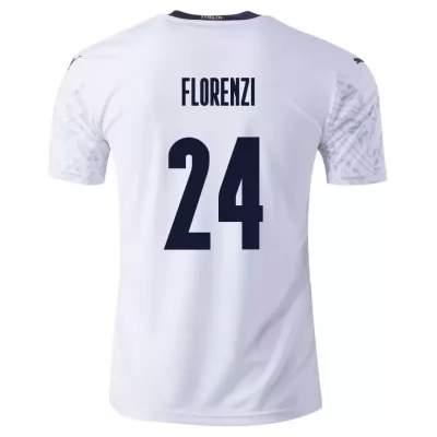 Miesten Italian Jalkapallomaajoukkue Alessandro Florenzi #24 Vieraspaita Valkoinen 2021 Lyhythihainen Paita
