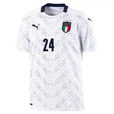 Naisten Italian Jalkapallomaajoukkue Alessandro Florenzi #24 Vieraspaita Valkoinen 2021 Lyhythihainen Paita