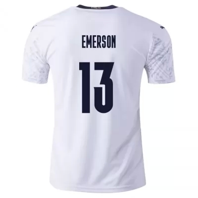 Lapset Italian jalkapallomaajoukkue Emerson #13 Vieraspaita Valkoinen 2021 Lyhythihainen Paita