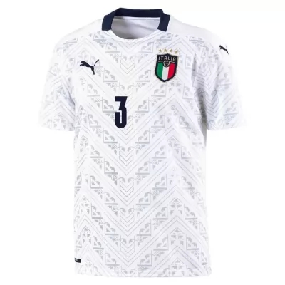 Naisten Italian Jalkapallomaajoukkue Giorgio Chiellini #3 Vieraspaita Valkoinen 2021 Lyhythihainen Paita