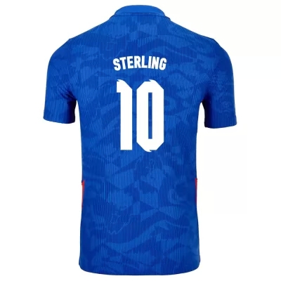 Miesten Englannin jalkapallomaajoukkue Raheem Sterling #10 Vieraspaita Sininen 2021 Lyhythihainen Paita