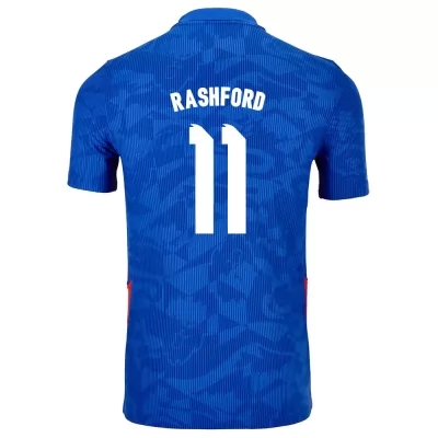 Miesten Englannin jalkapallomaajoukkue Marcus Rashford #11 Vieraspaita Sininen 2021 Lyhythihainen Paita