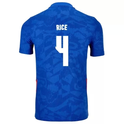 Miesten Englannin jalkapallomaajoukkue Declan Rice #4 Vieraspaita Sininen 2021 Lyhythihainen Paita