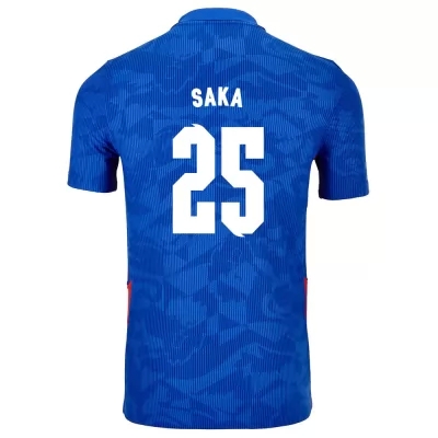 Miesten Englannin jalkapallomaajoukkue Bukayo Saka #25 Vieraspaita Sininen 2021 Lyhythihainen Paita