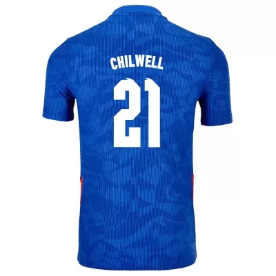 Miesten Englannin jalkapallomaajoukkue Ben Chilwell #21 Vieraspaita Sininen 2021 Lyhythihainen Paita