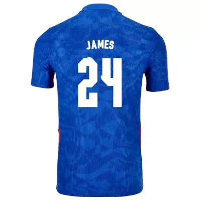 Naisten Englannin jalkapallomaajoukkue Reece James #24 Vieraspaita Sininen 2021 Lyhythihainen Paita