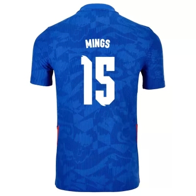 Lapset Englannin jalkapallomaajoukkue Tyrone Mings #15 Vieraspaita Sininen 2021 Lyhythihainen Paita