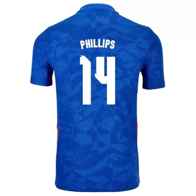 Naisten Englannin jalkapallomaajoukkue Kalvin Phillips #14 Vieraspaita Sininen 2021 Lyhythihainen Paita