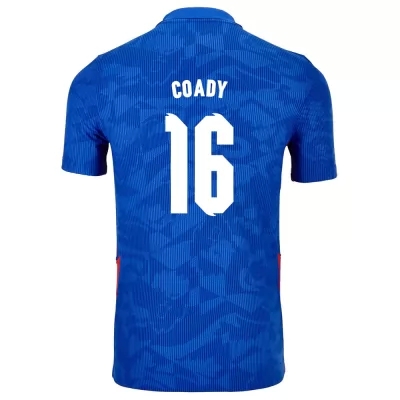 Naisten Englannin jalkapallomaajoukkue Conor Coady #16 Vieraspaita Sininen 2021 Lyhythihainen Paita
