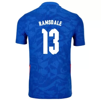 Lapset Englannin jalkapallomaajoukkue Aaron Ramsdale #13 Vieraspaita Sininen 2021 Lyhythihainen Paita