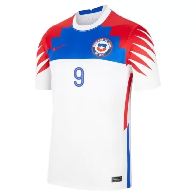 Naisten Chilen Jalkapallomaajoukkue Jean Meneses #9 Vieraspaita Valkoinen 2021 Lyhythihainen Paita