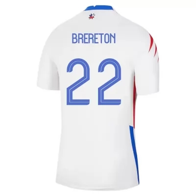 Miesten Chilen Jalkapallomaajoukkue Ben Brereton #22 Vieraspaita Valkoinen 2021 Lyhythihainen Paita