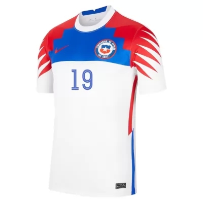 Naisten Chilen Jalkapallomaajoukkue Tomas Alarcon #19 Vieraspaita Valkoinen 2021 Lyhythihainen Paita