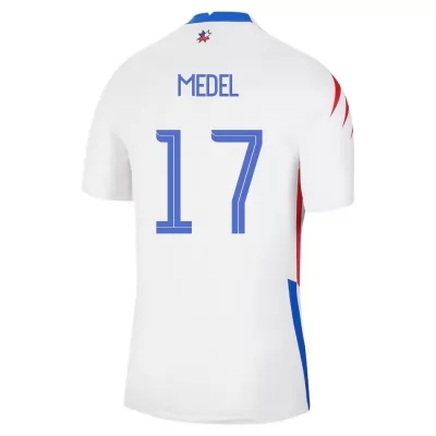Lapset Chilen Jalkapallomaajoukkue Gary Medel #17 Vieraspaita Valkoinen 2021 Lyhythihainen Paita