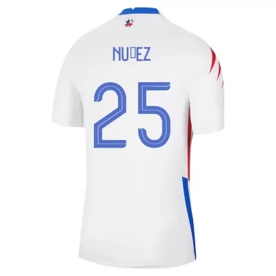Miesten Chilen Jalkapallomaajoukkue Marcelino Nuñez #25 Vieraspaita Valkoinen 2021 Lyhythihainen Paita