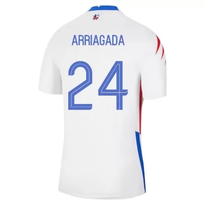 Naisten Chilen Jalkapallomaajoukkue Luciano Arriagada #24 Vieraspaita Valkoinen 2021 Lyhythihainen Paita