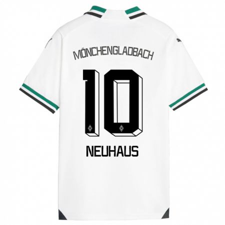 Kandiny Lapset Florian Neuhaus #10 Valkoinen Vihreä Kotipaita 2023/24 Lyhythihainen Paita T-Paita