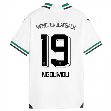 Kandiny Lapset Nathan Ngoumou #19 Valkoinen Vihreä Kotipaita 2023/24 Lyhythihainen Paita T-Paita