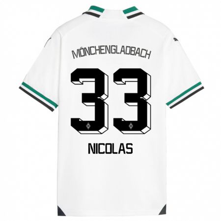 Kandiny Lapset Moritz Nicolas #33 Valkoinen Vihreä Kotipaita 2023/24 Lyhythihainen Paita T-Paita