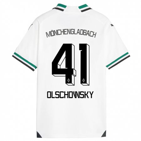 Kandiny Lapset Jan Olschowsky #41 Valkoinen Vihreä Kotipaita 2023/24 Lyhythihainen Paita T-Paita
