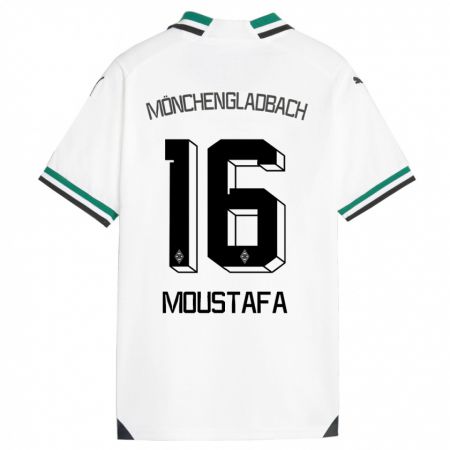Kandiny Lapset Moustafa Ashraf Moustafa #16 Valkoinen Vihreä Kotipaita 2023/24 Lyhythihainen Paita T-Paita