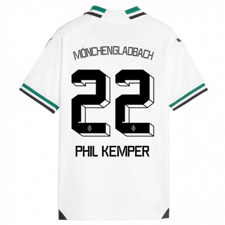 Kandiny Lapset Phil Kemper #22 Valkoinen Vihreä Kotipaita 2023/24 Lyhythihainen Paita T-Paita