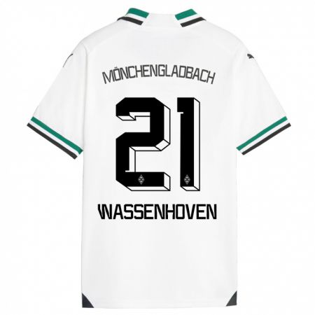 Kandiny Lapset Michelle Wassenhoven #21 Valkoinen Vihreä Kotipaita 2023/24 Lyhythihainen Paita T-Paita