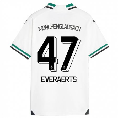 Kandiny Lapset Kim Everaerts #47 Valkoinen Vihreä Kotipaita 2023/24 Lyhythihainen Paita T-Paita