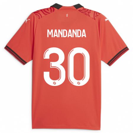 Kandiny Lapset Steve Mandanda #30 Punainen Kotipaita 2023/24 Lyhythihainen Paita T-Paita