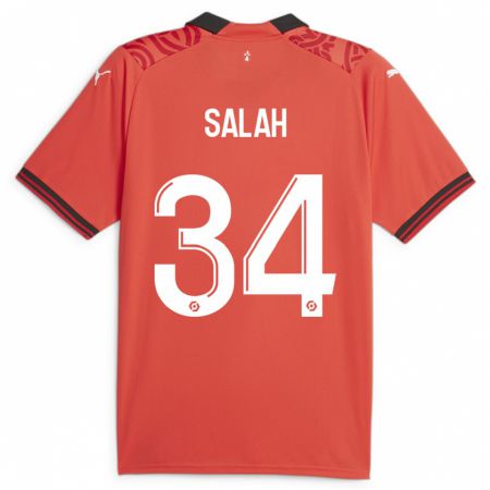 Kandiny Lapset Ibrahim Salah #34 Punainen Kotipaita 2023/24 Lyhythihainen Paita T-Paita