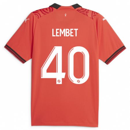 Kandiny Lapset Geoffrey Lembet #40 Punainen Kotipaita 2023/24 Lyhythihainen Paita T-Paita