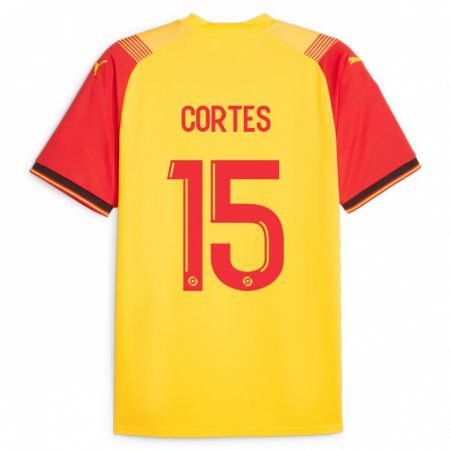 Kandiny Lapset Óscar Cortés #15 Keltainen Kotipaita 2023/24 Lyhythihainen Paita T-Paita
