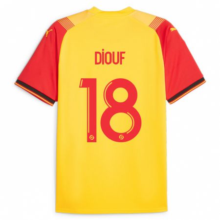 Kandiny Lapset Andy Diouf #18 Keltainen Kotipaita 2023/24 Lyhythihainen Paita T-Paita