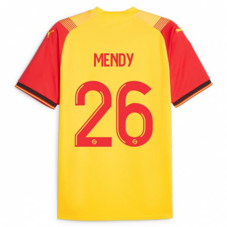 Kandiny Lapset Nampalys Mendy #26 Keltainen Kotipaita 2023/24 Lyhythihainen Paita T-Paita