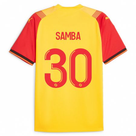Kandiny Lapset Brice Samba #30 Keltainen Kotipaita 2023/24 Lyhythihainen Paita T-Paita