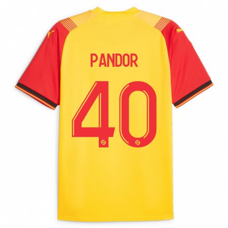 Kandiny Lapset Yannick Pandor #40 Keltainen Kotipaita 2023/24 Lyhythihainen Paita T-Paita