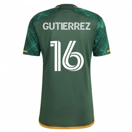 Kandiny Lapset Diego Gutiérrez #16 Vihreä Kotipaita 2023/24 Lyhythihainen Paita T-Paita