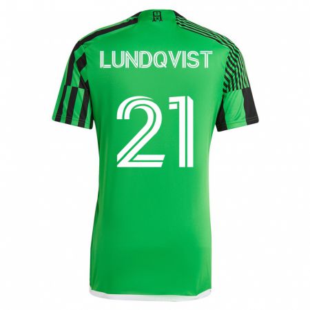 Kandiny Lapset Adam Lundqvist #21 Vihreä Musta Kotipaita 2023/24 Lyhythihainen Paita T-Paita